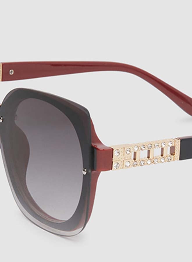 Generic - Women's Sunglass With Durable Frame Lens Color Grey Frame Color Maroon - Image 1