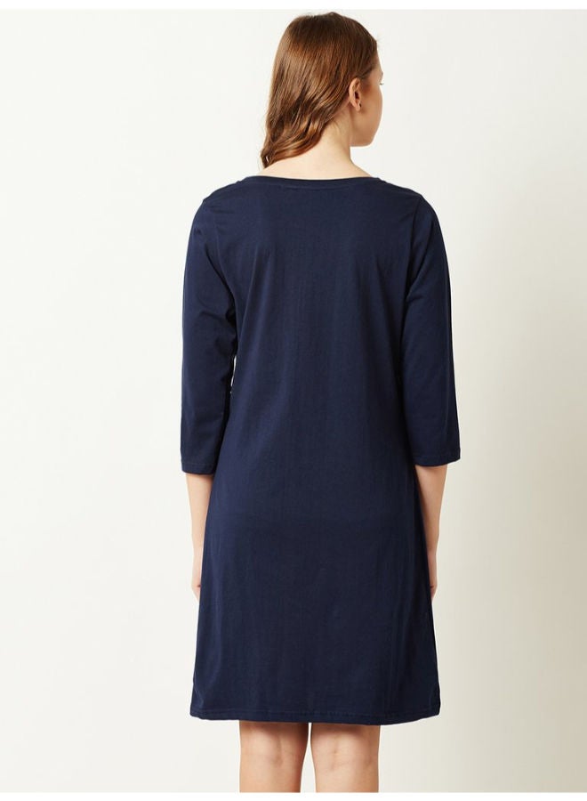 Miss Chase - Take It Slow Shift Dress Navy Blue - Image 1