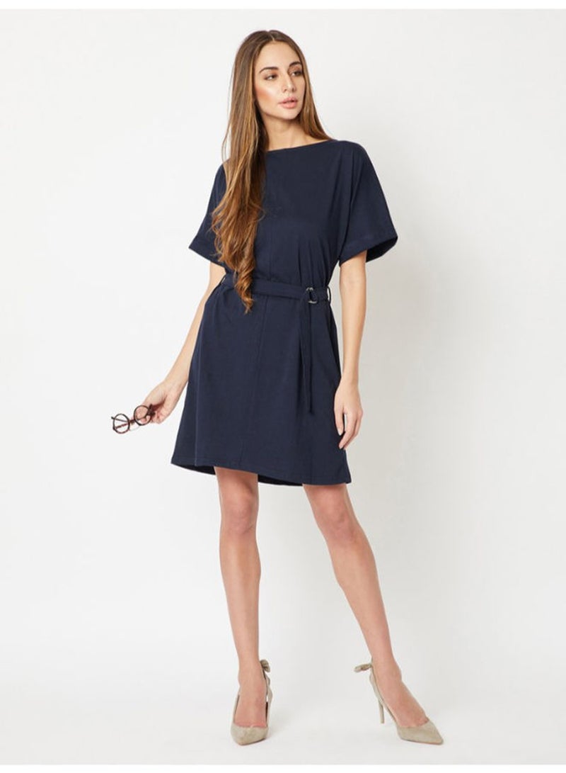 Miss Chase I Got That Girl Belted Shift Dress Navy Blue  - Image 1
