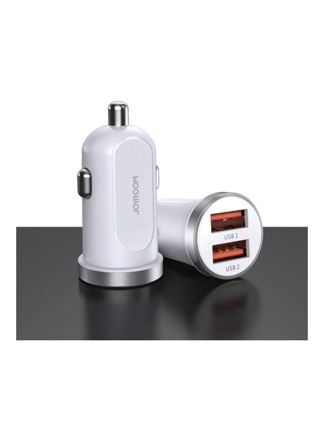 JOYROOM C-A09 Mini QC3.0 Dual Port Smart Fast Car Charge - White - Image 1