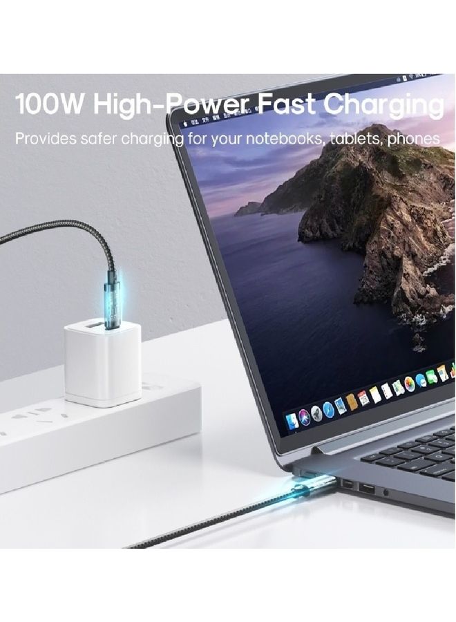 JOYROOM 100W Fast Charging Data Cable Type-C To Type-C Black  - Image 3