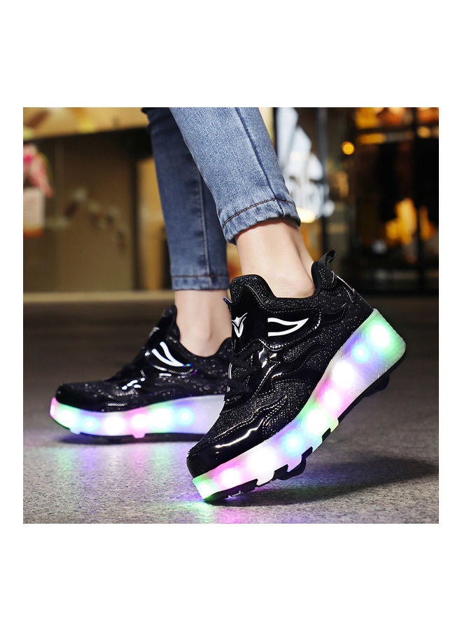 Kidle - The New Trend Of Children's LED Light Up Rechargeable Luminous Double Wheel Heelys Skates - Image 1