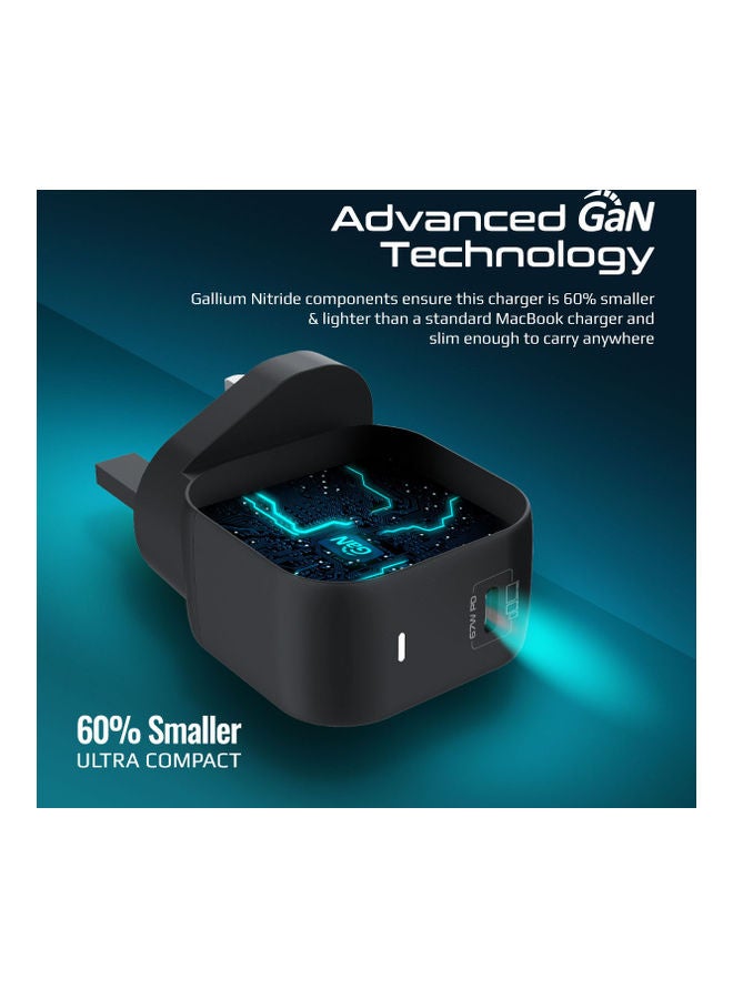 iPhone Charger, 67W Super-Speed USB-C GaNFast Charger Black Black