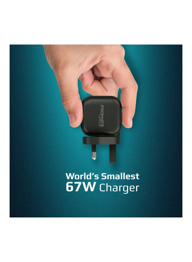 iPhone Charger, 67W Super-Speed USB-C GaNFast Charger Black Black