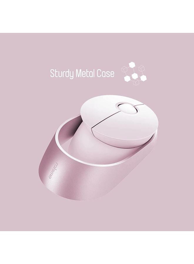 AIR 1 Wireless Mouse with Multi-Device Technology (Bluetooth) & 1600 Adjustable DPI Button for Optical Tracking, Compatible with Windows / Chromebook / PC / Laptop Pink