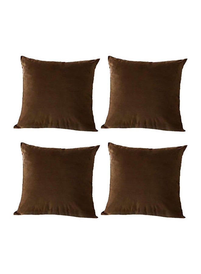 AMERICAN POLO 4-Piece Decorative Cushion Brown 25x25cm - Image 1