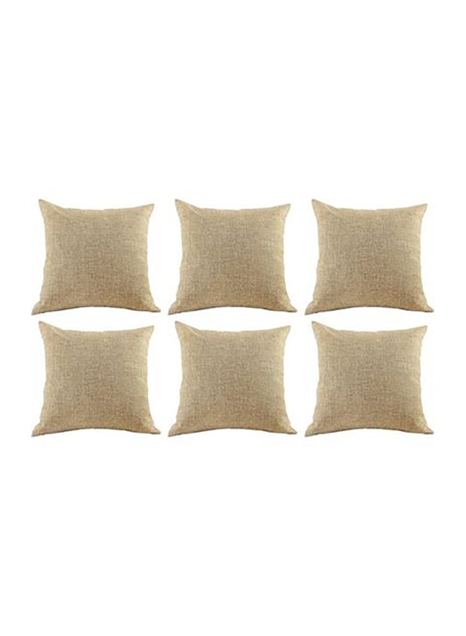 AMERICAN POLO 6-Piece Decorative Cushion Beige 40x40cm  - Image 1