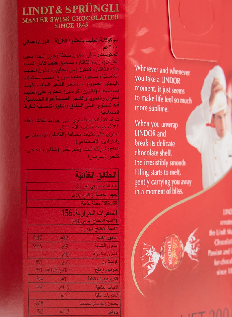 Lindt - Lindor Milk Chocolate Irresistibly Smooth 200grams - Image 1