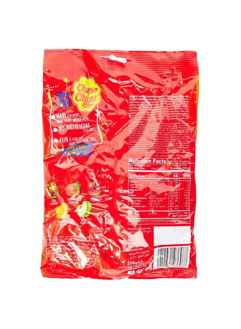 Chupa Chups Mini Lollipop Bag 35 Piece Assorted 210grams - Image 2