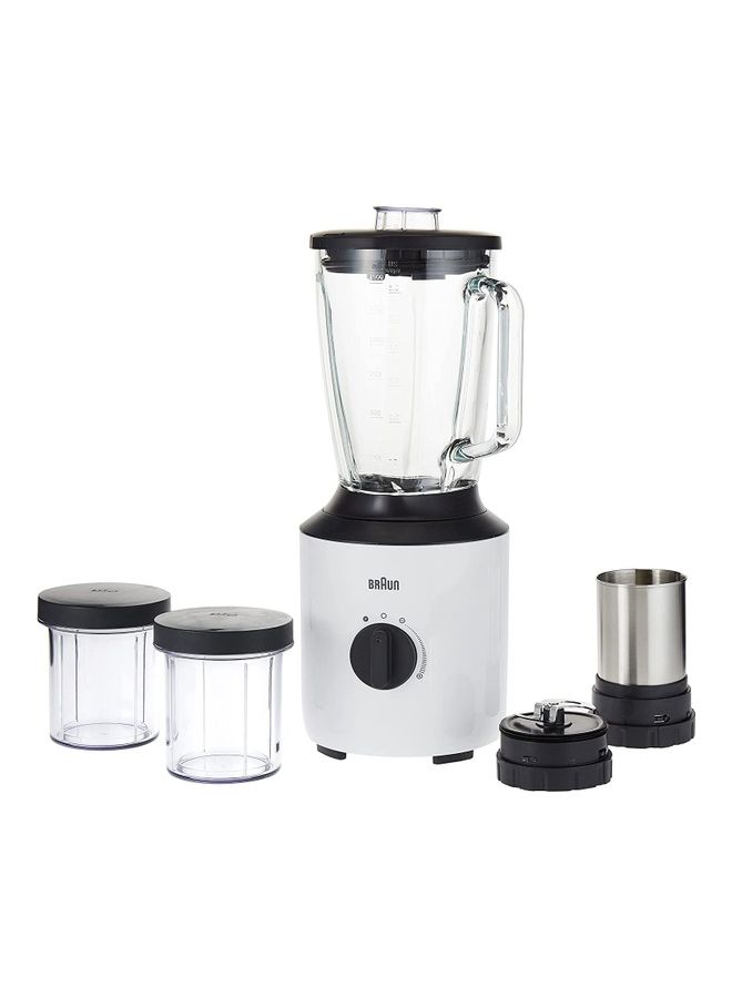 Jug Blender, 1.5L Glass Blender, TriAction Technology Variable Speed And Pulse, 2 Mills Chopper And Grinder, Stainless Steel Blades, Thermo Resistant Glass 1.5 L 800 W ‎JB 3173 White - v1662361416/N53347814A_2