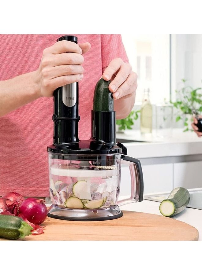 Hand Blender MultiQuick with 600ml BPA-free Beaker, 1.5L Food Processor, 350ml Chopper, Puree/Masher, Whisk, Easy SmartSpeed, SplashControl & PowerBell Plus Technology MQ 7087X Black and Silver - v1662364998/N53347934A_8