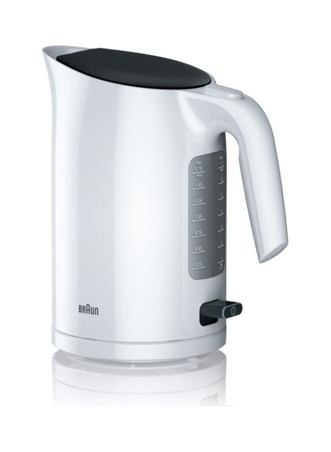 BRAUN Purease Electric Kettle Purease Water Level Indicator, Overheat Protection, Cordless 1.7 L 2200 W WK 3100 WH White  - Image 1
