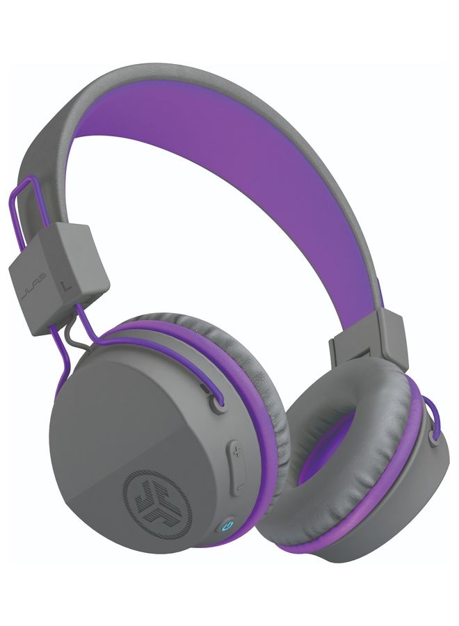Jlab Jbuddies Studio Bluetooth Over-Ear Kids Headphones Grey/Purple - Image 1