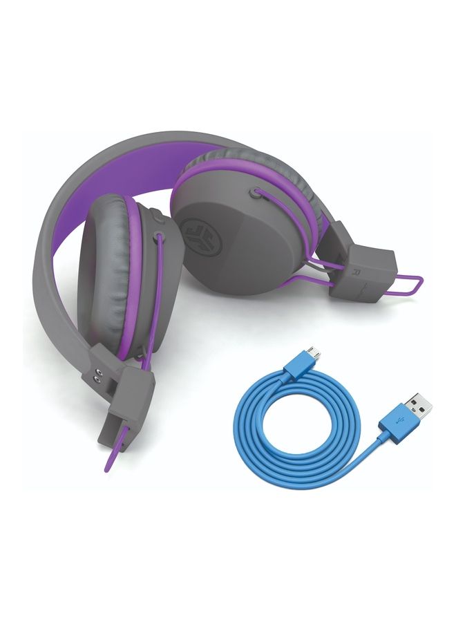 Jlab Jbuddies Studio Bluetooth Over-Ear Kids Headphones Grey/Purple - Image 2