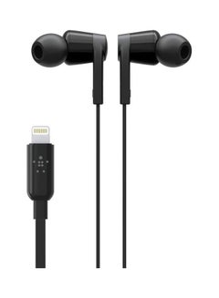 belkin Soundform Headphones With Lightning Connector, Mfi Certified In-Ear Earphones With Microphone, With Water & Sweat Resistant For iPhone 13, iPhone 12 And More Black  - Image 2