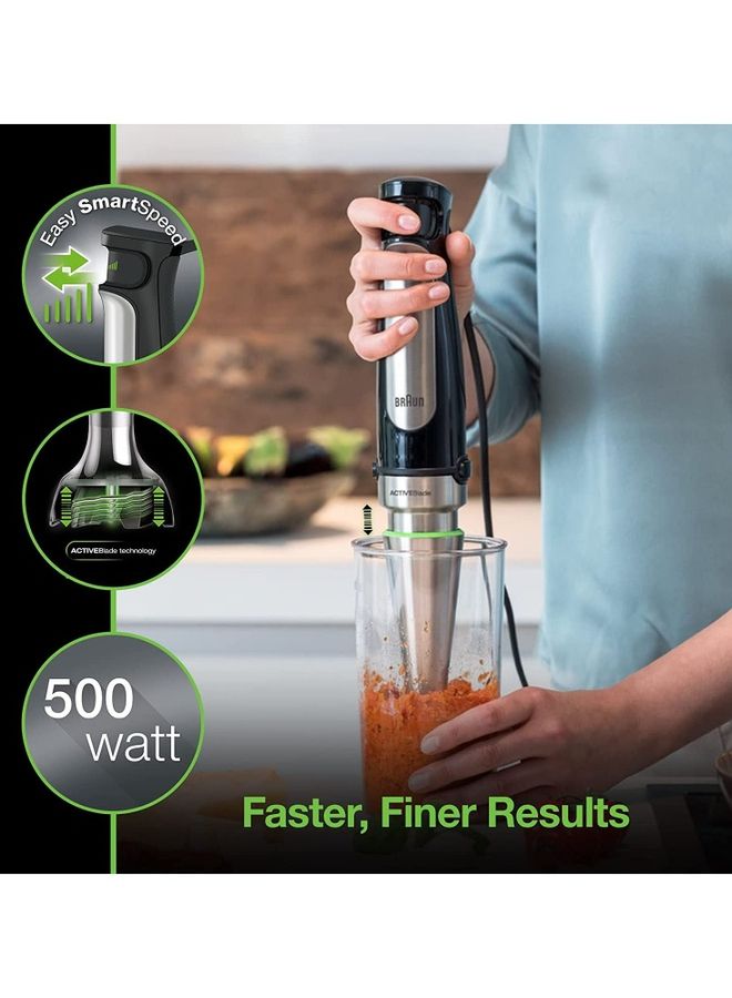 BRAUN - 4 in 1 MultiQuick 7 MQ 7035 Hand Blender - with ActiveBlade technology, Blender & Food Processor 1000 W MQ7035BI White/Silver - Image 1