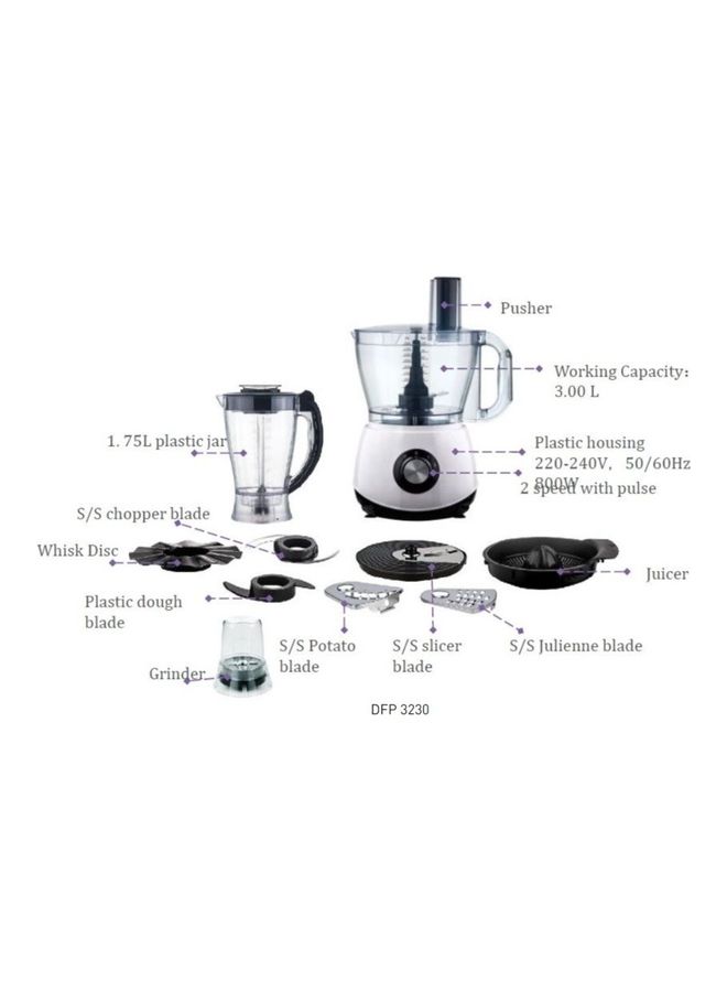 دايو محضر طعام 800.0 W DFP3230 أبيض/ أسود/ شفاف  - Image 2