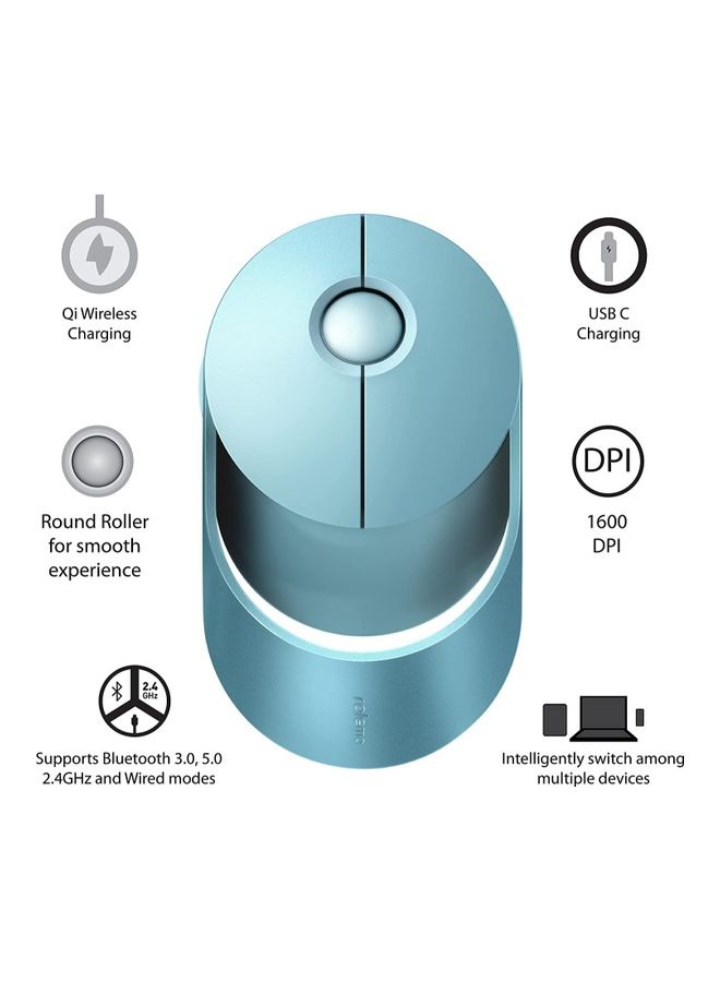 Rapoo Ralemo AIR 1 Wireless Mouse with Multi-Device Technology (Bluetooth) & 1600 Adjustable DPI Button for Optical Tracking, Compatible with Windows / Chromebook / PC / Laptop Blue - Image 1