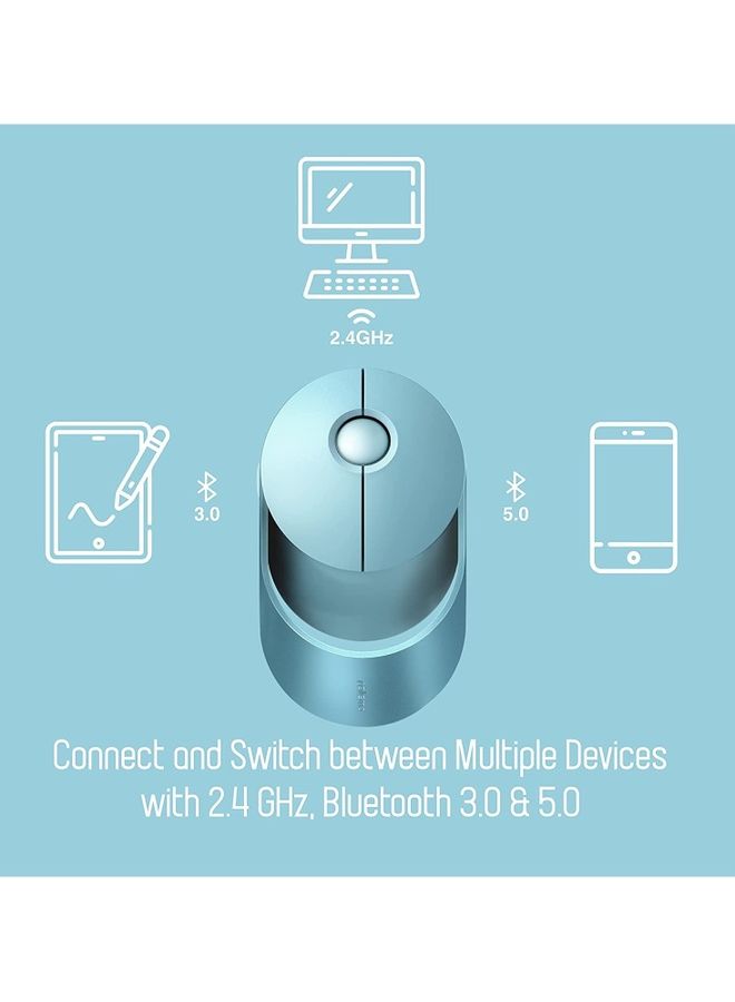 Rapoo Ralemo AIR 1 Wireless Mouse with Multi-Device Technology (Bluetooth) & 1600 Adjustable DPI Button for Optical Tracking, Compatible with Windows / Chromebook / PC / Laptop Blue - Image 4