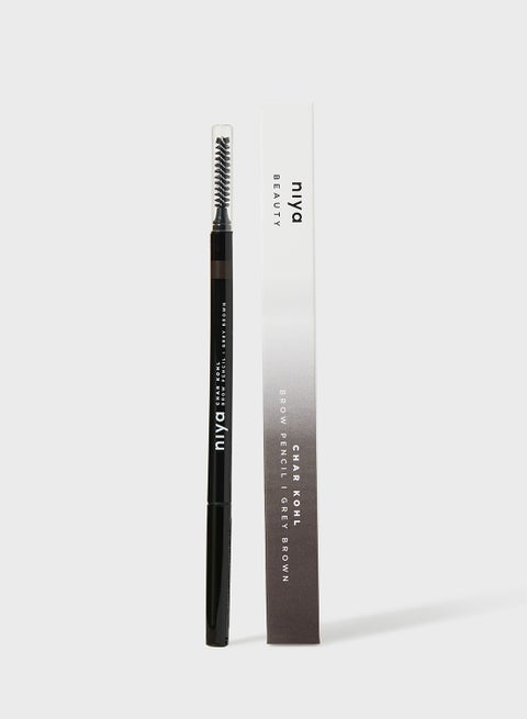 Char Kohl Eyebrow Pencil - Retractable Brow Definer With Brush Applicator Grey Brown
