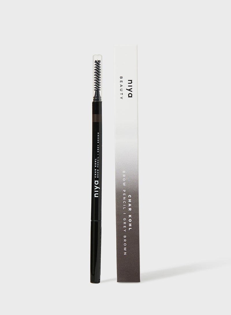 Niya - Char Kohl Eyebrow Pencil - Retractable Brow Definer With Brush Applicator Grey Brown - Image 1