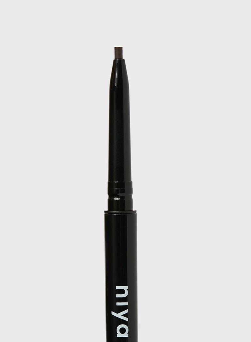 Niya - Char Kohl Eyebrow Pencil - Retractable Brow Definer With Brush Applicator Grey Brown - Image 1