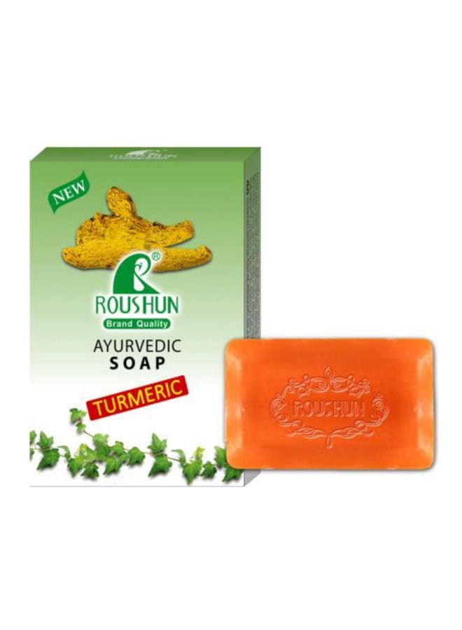 ROUSHUN Ayurvedic Turmeric Soap Beautiful Natural Glowing, Black Sugar Mask, Brand Quality Coconut Oil and Egg Hair Treatment - 600g (set of 4) Clear - Image 4