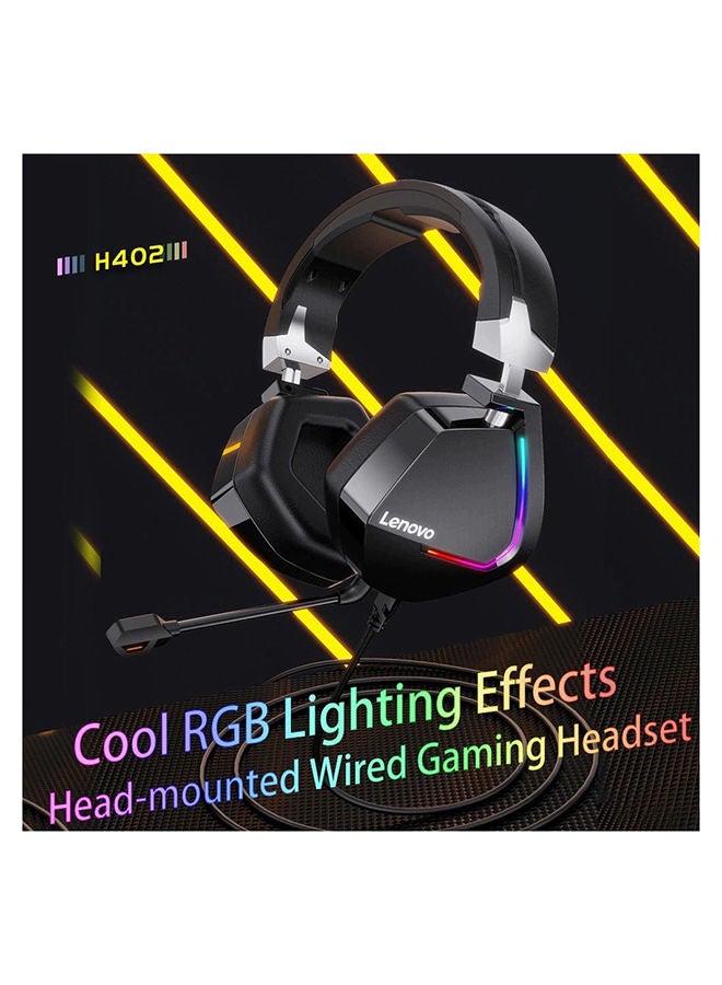 Lenovo H402 USB RGB Gaming Headset 7.1 Surround RGB - Deep Bass - Detachable Noise Cancelation Microphone - PC and Laptop - Image 3