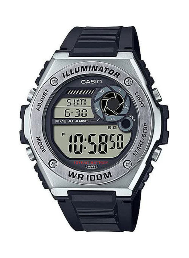 CASIO Men's Rubber Digital Buckle Wrist Watch MWD-100H-1AVDF - Image 1
