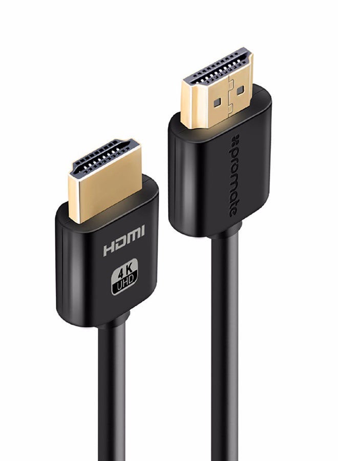 PROMATE - Promate 4K HDMI Cable, High-Speed 3 Meter HDMI Cable with 24K Gold Plated Connector and Ethernet, 3D Video Support for HDTV, Projectors, Computers, LED TV and Game consoles, ProLink4K2-300 Black - Image 1