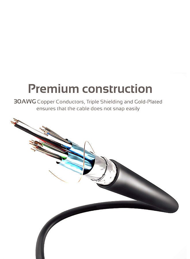 PROMATE - Promate 4K HDMI Cable, High-Speed 3 Meter HDMI Cable with 24K Gold Plated Connector and Ethernet, 3D Video Support for HDTV, Projectors, Computers, LED TV and Game consoles, ProLink4K2-300 Black - Image 1