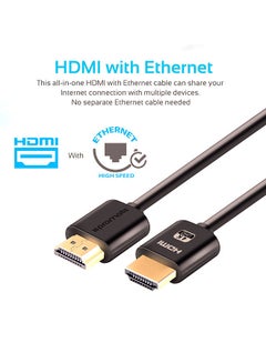 بروميت كابل HDMI 4K، كابل HDMI عالي السرعة بطول 5 متر مع موصل مطلي بالذهب 24 قيراط وإيثرنت، دعم فيديو ثلاثي الأبعاد للتلفزيون عالي الدقة وأجهزة العرض وأجهزة الكمبيوتر وتلفزيون LED وأجهزة الألعاب، ProLink4K2-500 أسود - v1662386340/N12696394A_3