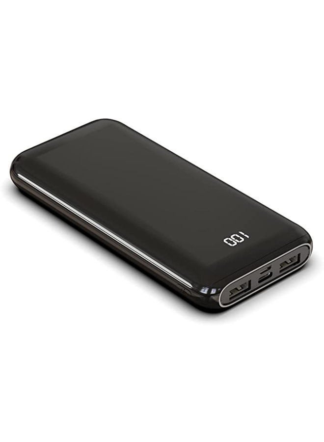 باور بنك محمول سريع الشحن بشاشة رقمية 10000.0 mAh أسود