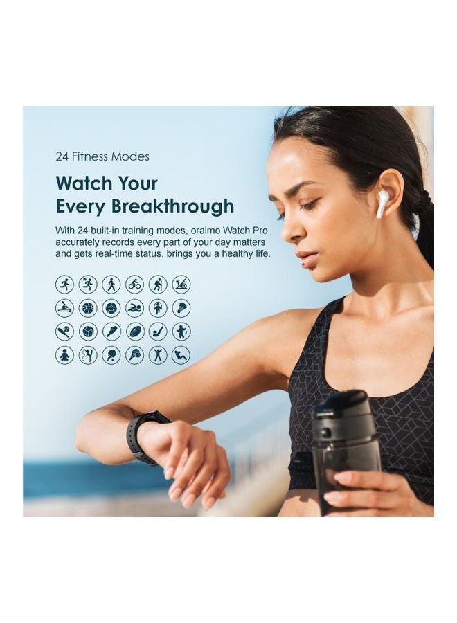 Oraimo - 200.0 mAh OSW-16 PRO Smart Watch Built-in Fitness Tracker with Heart Rate and Blood Oxygen Monitor(SPo2) Silver/Silvery - Image 1