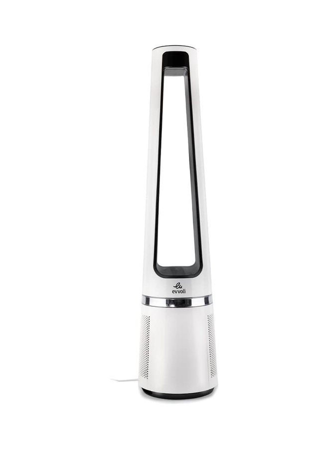evvoli - Bladeless Pure Cool Fan & Air purifier with True HEPA Filter And  Remote Controlled, Large Size ,  12 Speed , Removes Allergens, Pollutants, Dust, Mold, VOCs, night light , Low Noise EVPF-50W White - Image 1