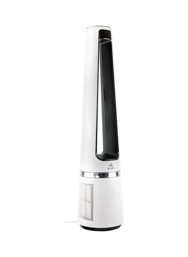 evvoli - Bladeless Pure Cool Fan & Air purifier with True HEPA Filter And  Remote Controlled, Large Size ,  12 Speed , Removes Allergens, Pollutants, Dust, Mold, VOCs, night light , Low Noise EVPF-50W White - Image 1