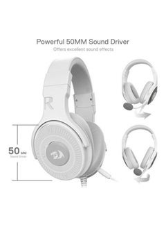 REDRAGON Redragon H350 Pandora Rgb Wired Gaming Headset, Dynamic Rgb Backlight - Stereo Surround-Sound - 50 Mm Drivers - Detachable Microphone, Over-Ear Headphones Works For Pc/Ps4/Xbox One/Ns-White  - Image 3