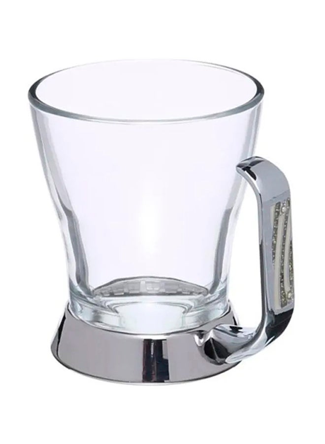 REGENT 6-Piece Orient Stainless Steel Tea Mug Set Silver/Gold/Clear 10x11x8cm - Image 2