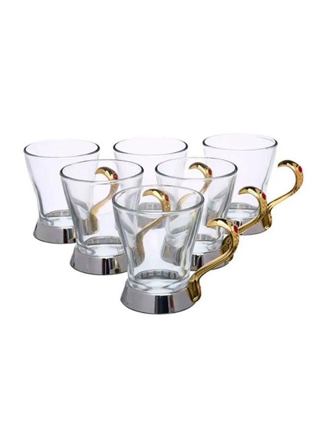 REGENT 6-Piece Royal Tea Mug Set Gold/Clear/Silver 10x11x8cm - Image 1