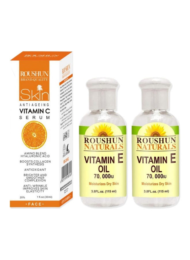 ROUSHUN Vitamin C facial serum and vitamin e skin massage oil Clear - Image 1