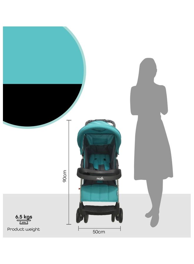Moon Trek - One Fold Stroller -Sea Blue - Image 4