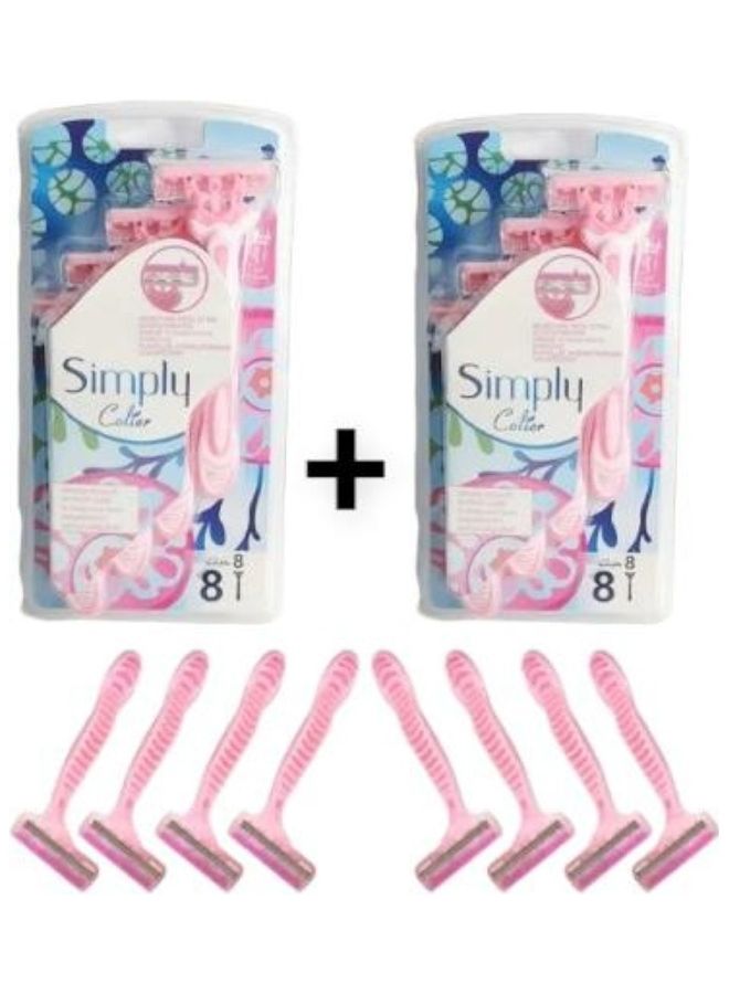 COLIER 16-Piece Simply Blade Set Pink  - Image 1