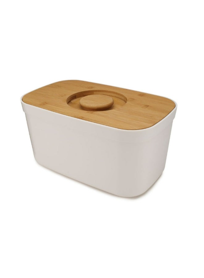 Joseph Joseph Bread Bin With Cutting Board Lid Black/Brown 37x18x22cm  - Image 1