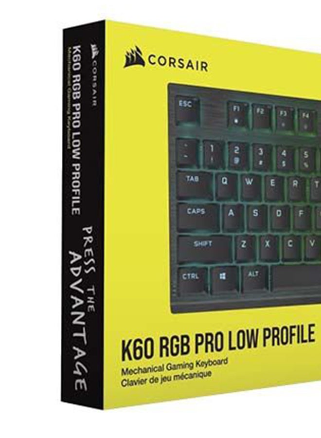 CORSAIR - K60 RGB PRO Low Profile Mechanical Gaming Keyboard - Image 1