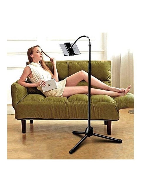 Adjustable 360° Tripod Mobile Tablet Stand Universal Holder For Phone And Tablet 3.5-12.5  Inch Black