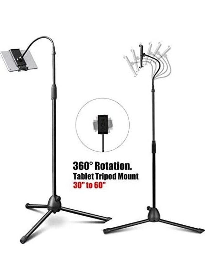 TechnoMounts - Adjustable 360° Tripod Mobile Tablet Stand Universal Holder For Phone And Tablet 3.5-12.5  Inch Black - Image 1