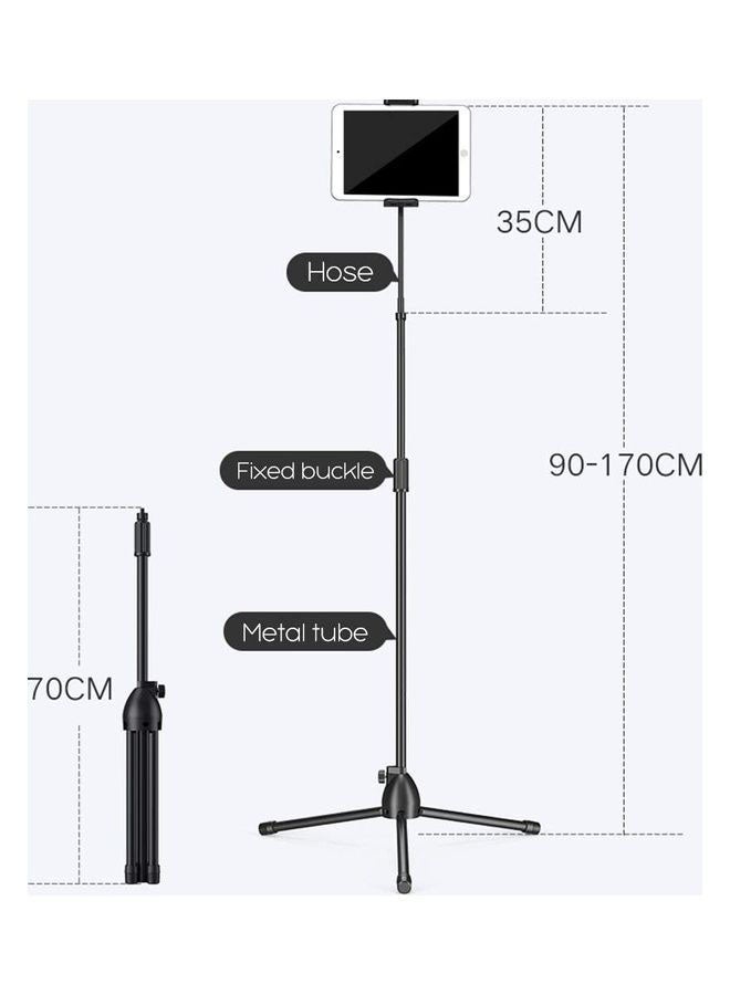 TechnoMounts - Adjustable 360° Tripod Mobile Tablet Stand Universal Holder For Phone And Tablet 3.5-12.5  Inch Black - Image 1