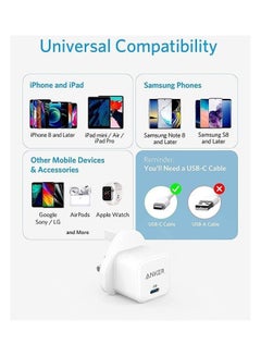 20W Fast Charger PowerPort III 20W Cube Charger For iPhone 13/13 Mini/13 Pro/13 Pro Max/12, Galaxy, Pixel 4/3, iPad/ iPad mini, And More White - v1662471158/N52598919A_6