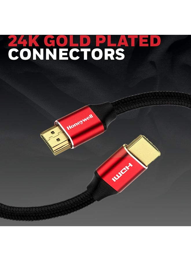 High-Speed HDMI 2.1 Cable  with Ethernet, 3 Mtr(9.9ft), 8k@60Hz, 4K@120Hz UHD Resolution, 48 GBPS High Speed, Compatible with All HDMI-Enabled Devices Red - v1662476916/N53327055A_7