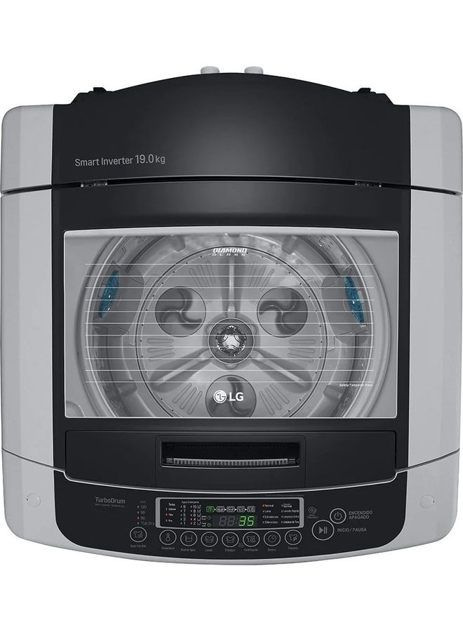 LG - Top Load Washer - Smart Inverter Control Turbo Drum Smart Diagnosis T1885NEHTE Middle Silver - Image 1